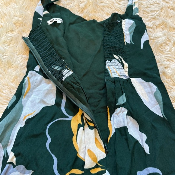 Reformation Green Floral Besse Dress - Size 2 - Picture 7 of 10